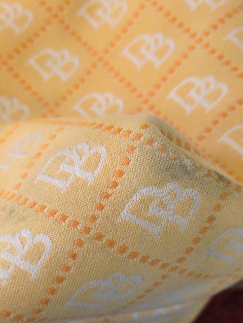 Dooney & Bourke Vintage Yellow Quilted Logo Shoulder Bag with Tan Trim - Picture 7 of 9